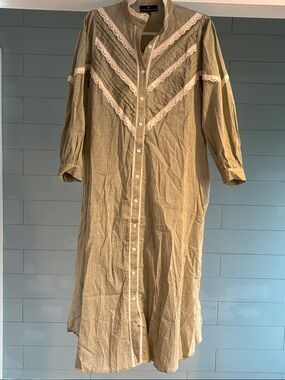 Tuckernuck Pomander Place Jolene Olive Green Chambray Midi Dress